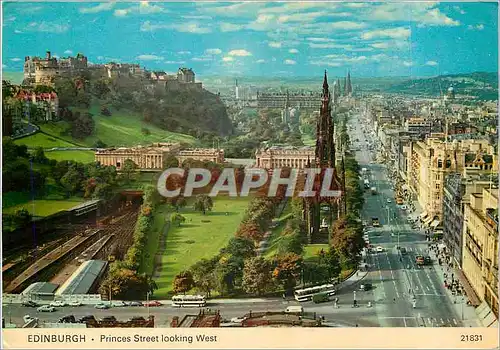 Cartes postales moderne Edinburgh Princes Street Looking West