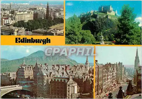 Cartes postales moderne Edinburgh From the Castle Arthurs Seat The Castle From the Gardens Royal Mile
