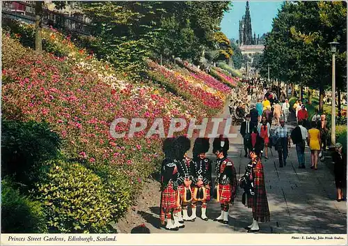 Moderne Karte Edinburgh Princes Street Gardens Scotland Folklore