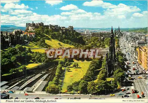 Moderne Karte Princes Street and Gardens Edinburgh Scotland