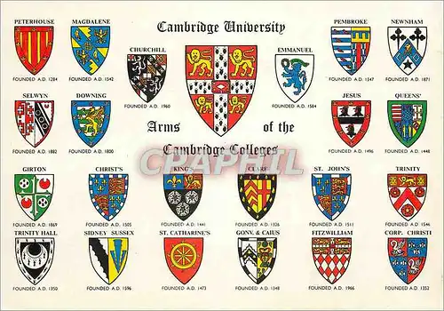 Cartes postales moderne Cambridge University Arms of the Cambridge College
