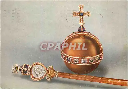 Cartes postales moderne The Sovereign's Orb and Head of the Sovereign's Sceptre With the Cross