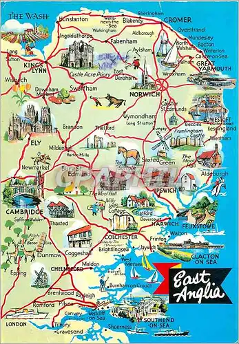 Moderne Karte East Anglia