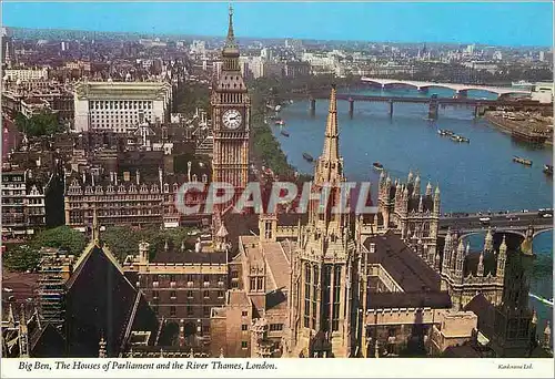 Cartes postales moderne Big Ben The Houses of Parliament and the River Thames London