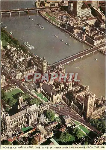 Moderne Karte Houses of parliament Westminster Abbey and the Thames from the Air