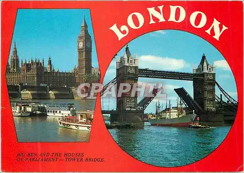 Cartes postales moderne Big Ben and theHouse of Parliament Tower Bridge London