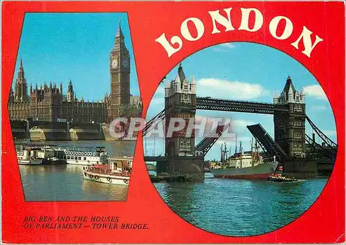 Moderne Karte Big Ben and theHouse of Parliament Tower Bridge London