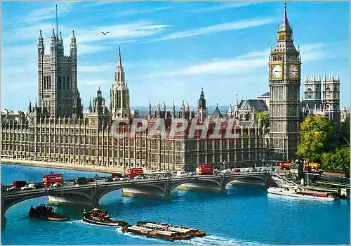 Cartes postales moderne The Houses of Parliament and the River Thames