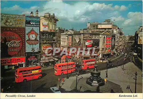 Moderne Karte Piccadilly Circus London Autobus Coca Cola Coca-Cola Skol