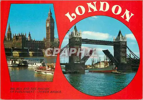 Moderne Karte Big Ben and the Houses of Parliament Tower Bridge