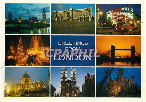 Cartes postales moderne Greeting from London Philips Autobus