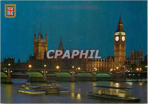 Cartes postales moderne London Big Ben Houses of Parliament and River London
