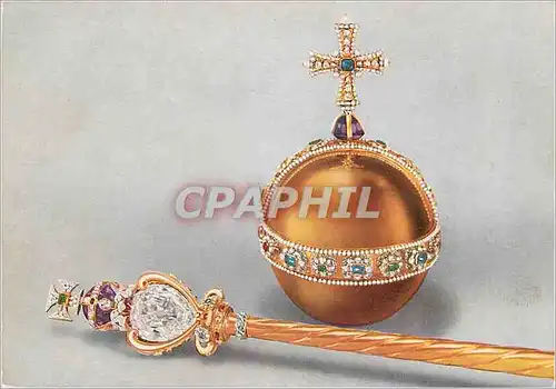 Cartes postales moderne The Sovereign's Ors and Head of the Sovereign's Sceptre Whith the Cross