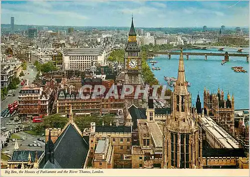 Moderne Karte Big Ben The Houses of Parliament and the River Thames LOndon