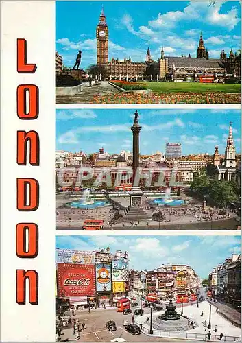 Cartes postales moderne London Houses of Parliament Trafalgar Square Piccadilly Circus