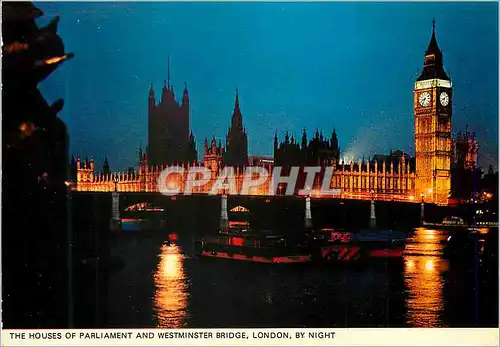 Cartes postales moderne The Houses of Parliament and Westminster Bridge LOndon by Night