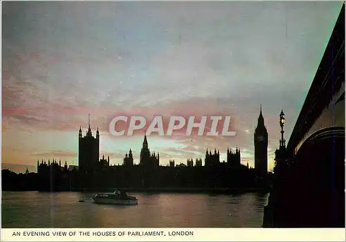 Cartes postales moderne An Evening View of the Houses of Parliament LOndon