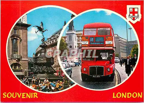 Cartes postales moderne Piccadilly Circus Red Bus London Autobus