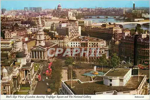 Moderne Karte Bird's Eye View of London Showing Trafalgar Square and the National Gallery