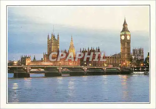 Moderne Karte LOndres Le pont de Westminster le Parlement et Big Ben