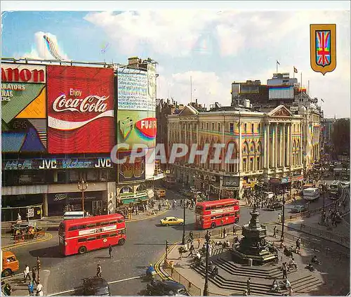 Moderne Karte Piccadilly Circus et la Statue d'Eros Autovus Coca Coca Coca-Cola