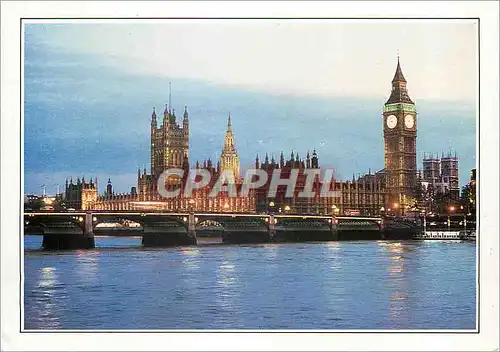 Moderne Karte LOndres Le pont de Westminster le Parlement et Big Ben