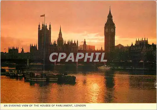 Cartes postales moderne An Evening View of the Houses of Parliament London