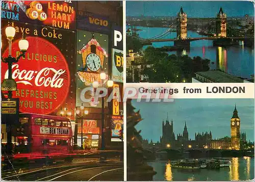 Moderne Karte Greetings from London Coca- Cola Coca Cola