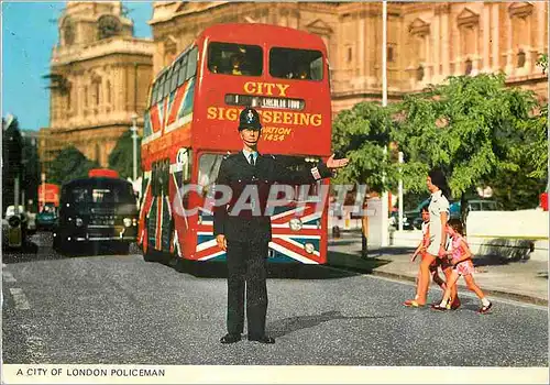 Moderne Karte A City London Policeman Police Autobus