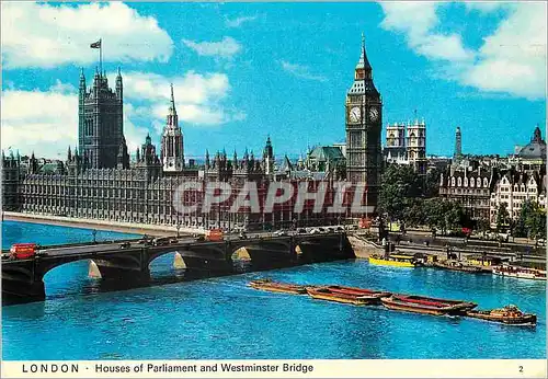 Cartes postales moderne London Houses of Parliament and Westminster Bridge