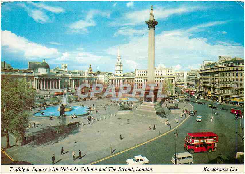 Moderne Karte Trafalgar Square With Nelson's Column and The Strand