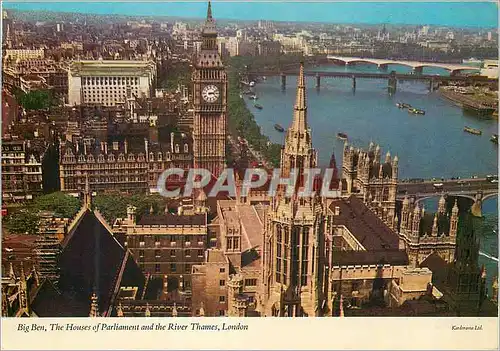 Cartes postales moderne Big Ben The Houses of Parliament and the River Thames London
