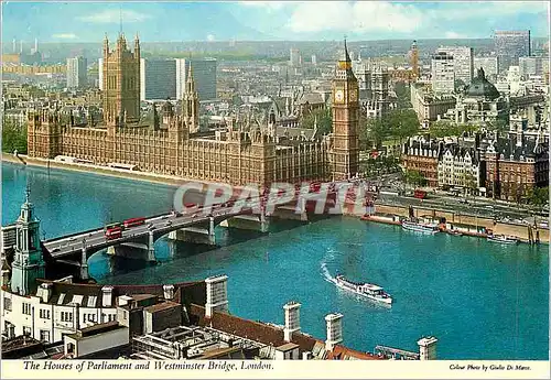 Moderne Karte The Houses of Parliament and Westminster Bridge London