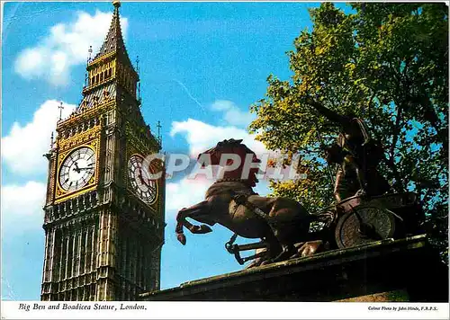 Cartes postales moderne Big Ben and Boadicea Statue London Cheval