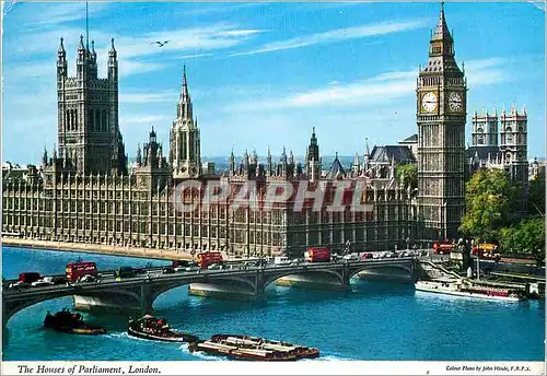 Cartes postales moderne The Houses of Parliament London Bateaux