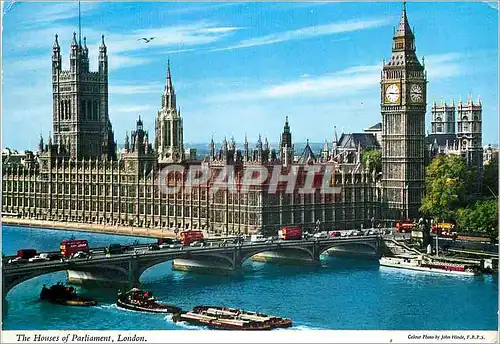 Moderne Karte The Houses of Parliament London Bateaux