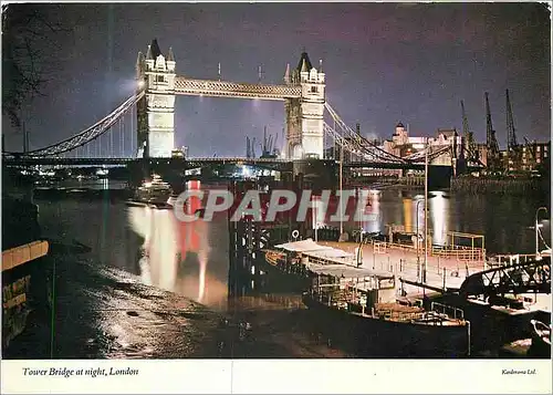 Moderne Karte Tower Bridge at Night London Bateaux