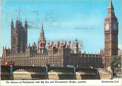 Moderne Karte The Houses of Parliament With Big Ben and Westminster Bridge London