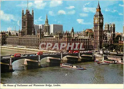 Moderne Karte The Houses of Parliament and Westminster Bridge London