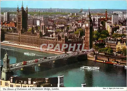 Moderne Karte The Houses of Parliament and Westminster Bridge London