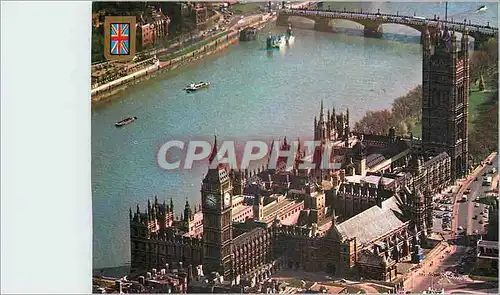 Cartes postales moderne London Houses of Parliament by air