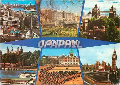 Moderne Karte London Trafalgar Square Tower of London Buckingham Palace Houses Guard's Parade Tower Bridge