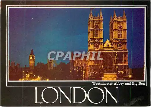 Cartes postales moderne London Westminster Abbey and Big Ben