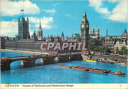Cartes postales moderne London Houses of Parliament and Westminster Bridge
