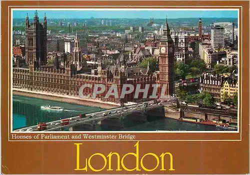 Cartes postales moderne London Houses of Parliament and Westminster Bridge
