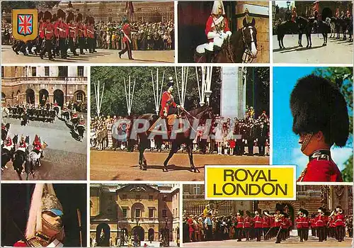 Cartes postales moderne Royal London Her Majesy Queen Elizabeth II Different View of The Queen's Guards