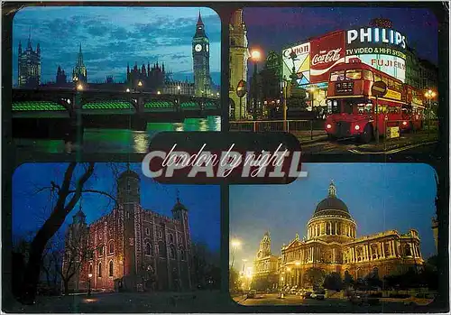 Cartes postales moderne London By Night Philips Coca Cola Coca-Cola Canon