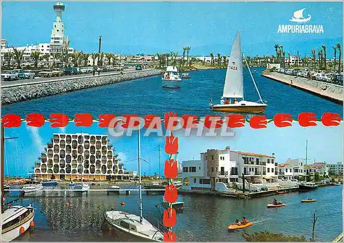 Cartes postales moderne Ampuriabrava (Costa Brava) Le Canal d'entree et zones Residentielles