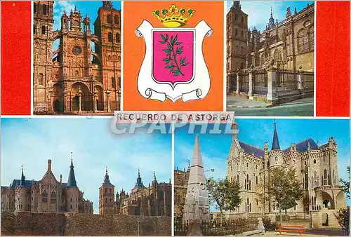 Cartes postales moderne Recuerdo de Astorga Cathedrale Palais Esiscopal et Murailles