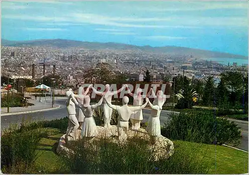 Cartes postales moderne Barcelona Montjuich Parque de Airacciones Monumento a la Sardana